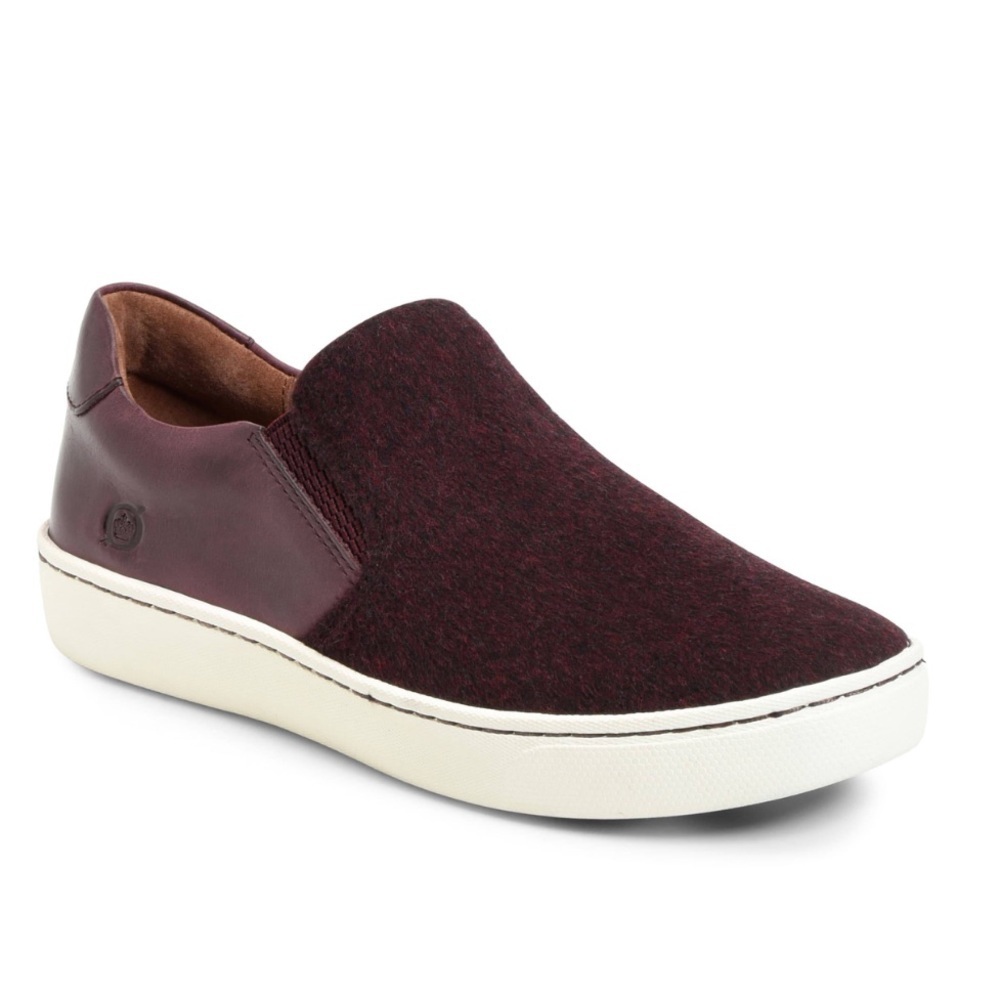 Born Women's Skit Slip-On Wool & Leather Sneaker Flat Loafer Size 8.5
